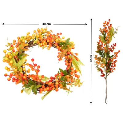 Prútený veniec 33 cm + vetvička 52 cm