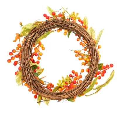 Prútený veniec s jarabinami 33 cm