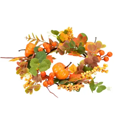 Jesenný veniec s tekvicami 25 cm