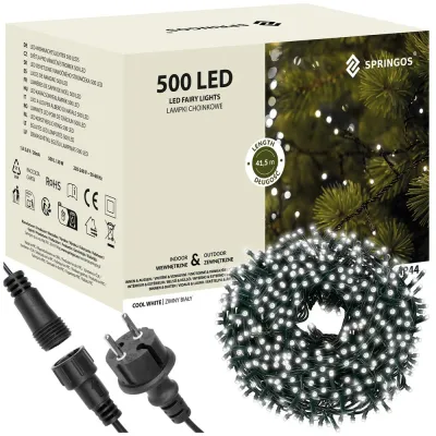 LED svetelná reťaz - 41,5m, 500LED, IP44, studená biela