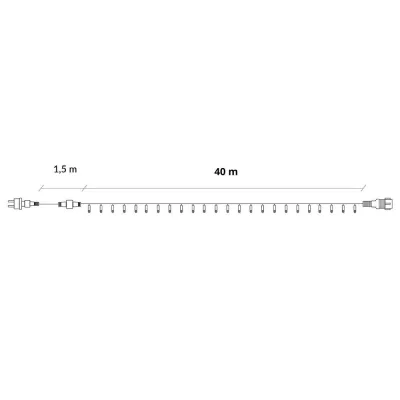 LED svetelná reťaz - 41,5m, 500LED, IP44, studená biela