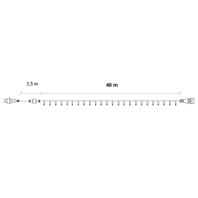 LED svetelná reťaz - 41,5m, 500LED, IP44, studená biela