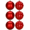 Vianočné banky - červené mix 15 cm, sada 6ks CA1528