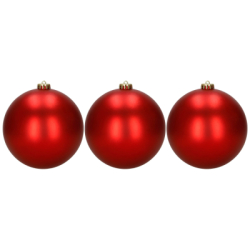 Vianočné banky - červené mix 15 cm, sada 6ks CA1528