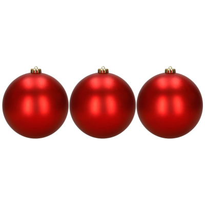 Vianočné banky - červené mix 15 cm, sada 6ks CA1528