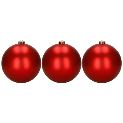 Vianočné banky - červené mix 15 cm, sada 6ks CA1528