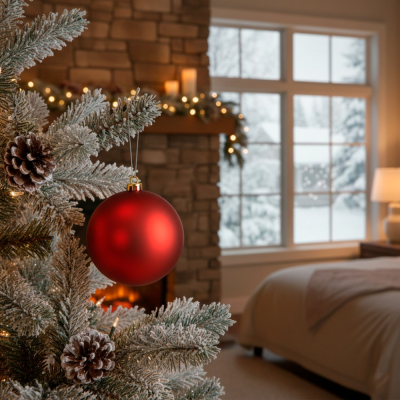 Vianočné banky - červené mix 15 cm, sada 6ks CA1528