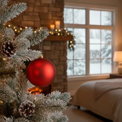 Vianočné banky - červené mix 15 cm, sada 6ks CA1528