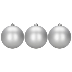 Vianočné banky strieborné mix - 15 cm, sada 6ks CA1530