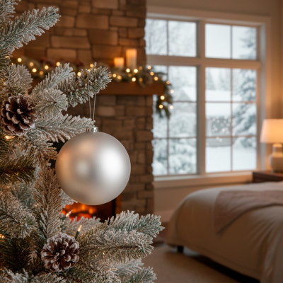 Vianočné banky strieborné mix - 15 cm, sada 6ks CA1530