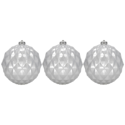 Vianočné banky strieborné mix - 15 cm, sada 6ks CA1530