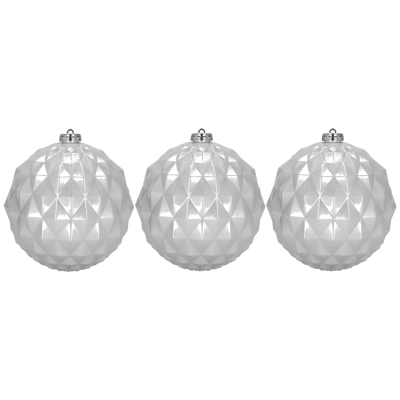 Vianočné banky strieborné mix - 15 cm, sada 6ks CA1530