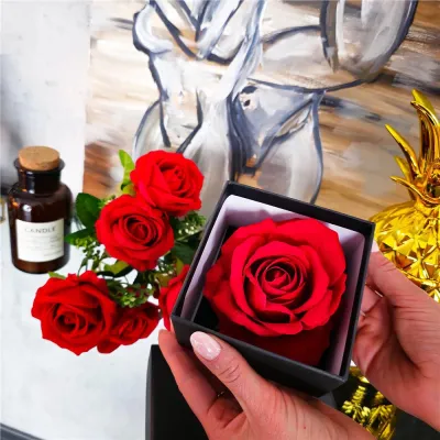 Večná ruža v darčekovom balení SPRINGOS HA7447 červená