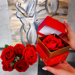 Večná ruža v darčekovom balení SPRINGOS HA7448 červená