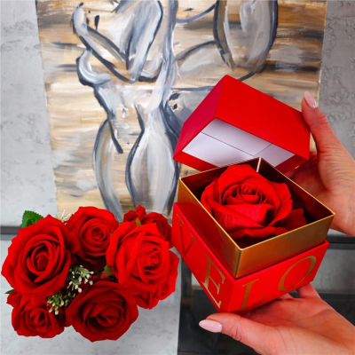 Večná ruža v darčekovom balení SPRINGOS HA7448 červená