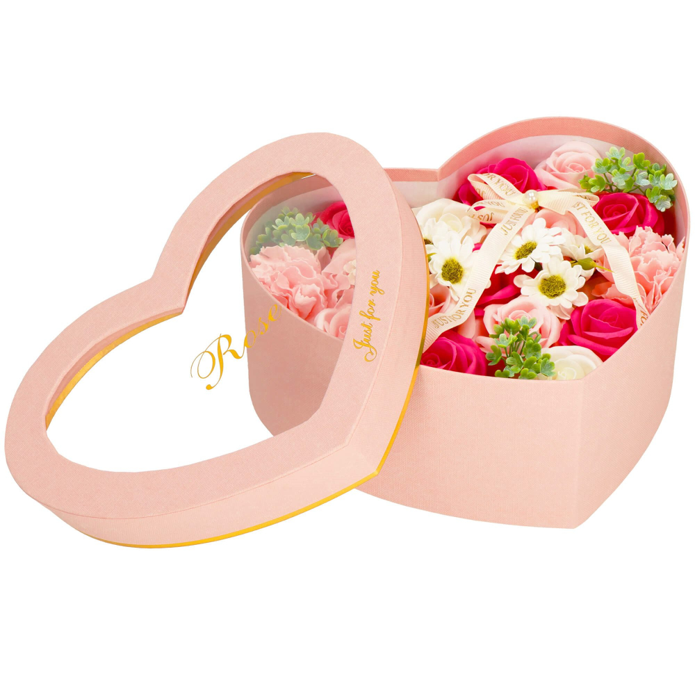 Mydlové kvety SPRINGOS FLORHEART ružové