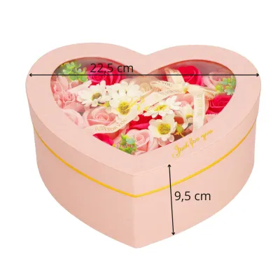 Mydlové kvety SPRINGOS FLORHEART ružové