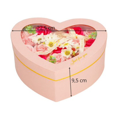 Mydlové kvety SPRINGOS FLORHEART ružové