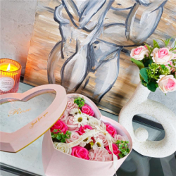 Mydlové kvety SPRINGOS FLORHEART ružové