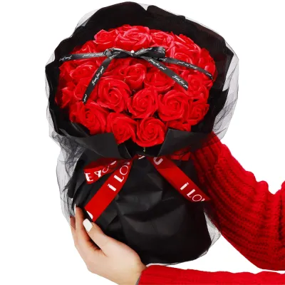 Mydlové kvety SPRINGOS FLORHEART červené