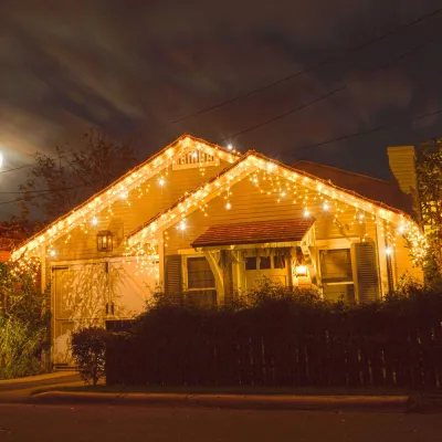 LED svetelný záves Cencúle - 22,5m, 500LED, IP44, duálna biela + záblesky