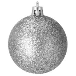 Vianočné banky strieborno-sivé mix - 4/5/6cm, sada 30ks