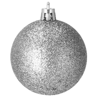 Vianočné banky strieborno-sivé mix - 4/5/6cm, sada 30ks