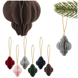 Vianočné papierové ozdoby 4cm farebné sada 6ks