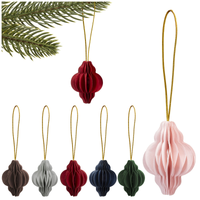 Vianočné papierové ozdoby 4cm farebné sada 6ks