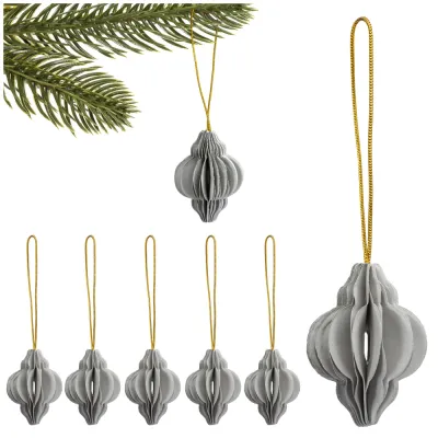 Vianočné papierové ozdoby 4cm sada 6ks