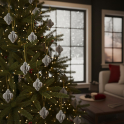 Vianočné papierové ozdoby 4cm sada 6ks