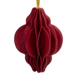 Vianočné papierové ozdoby 4cm červené sada 6ks