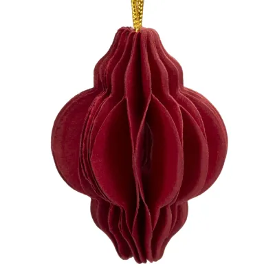 Vianočné papierové ozdoby 4cm červené sada 6ks