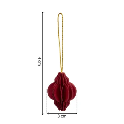 Vianočné papierové ozdoby 4cm červené sada 6ks