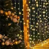 LED svetelný záves - 3x2m, 200LED, 8 funkcií, ovládač, pamäť, IP20, teplá biela