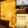 LED svetelný záves - 3x2m, 200LED, 8 funkcií, ovládač, pamäť, IP20, teplá biela