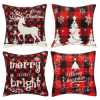 Vianočné obliečky na vankúšiky 40x40 cm, sada 4ks, bielo-červené