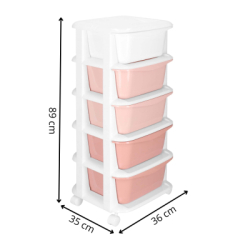 Skrinka na kolieskach 5 zásuviek SPRINGOS HA0211