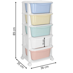 Skrinka na kolieskach 5 zásuviek SPRINGOS HA0213
