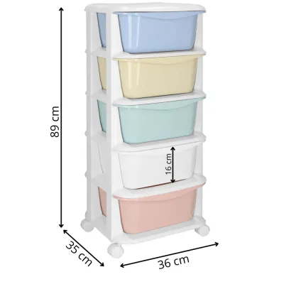 Skrinka na kolieskach 5 zásuviek SPRINGOS HA0213