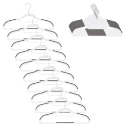 Plastové protišmykové ramienka na šaty biela 41cm, sada 20ks HG0078