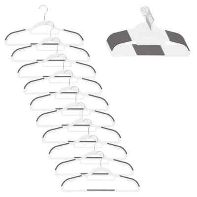 Plastové protišmykové ramienka na šaty biela 41cm, sada 20ks HG0078