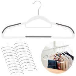 Plastové protišmykové ramienka na šaty biela 41cm, sada 20ks HG0078