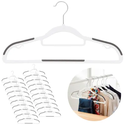 Plastové protišmykové ramienka na šaty biela 41cm, sada 20ks HG0078