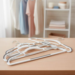 Plastové protišmykové ramienka na šaty biela 41cm, sada 20ks HG0078