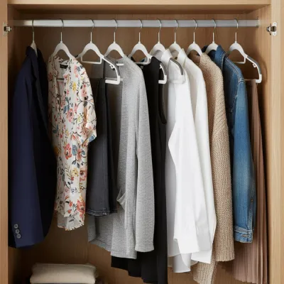 Plastové protišmykové ramienka na šaty biela 41cm, sada 20ks HG0078