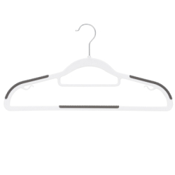 Plastové protišmykové ramienka na šaty biela 41cm, sada 20ks HG0078