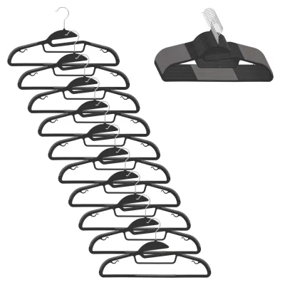 Plastové protišmykové ramienka na šaty čierna 41cm, sada 20ks HG0080