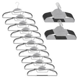 Plastové protišmykové ramienka na šaty šedá 41cm, sada 30ks HG0081