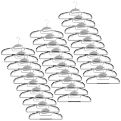 Plastové protišmykové ramienka na šaty šedá 41cm, sada 30ks HG0081